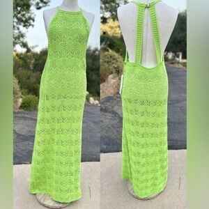 House of Harlow 1960 Lime Crochet Maxi Dress XS‎ NWT
